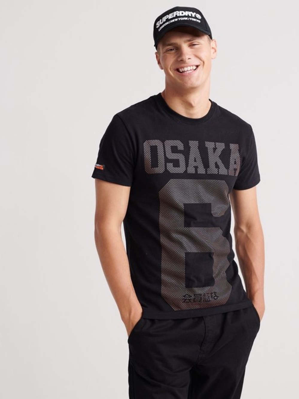 Superdry Black Osaka Graphic Short Sleeve Tee